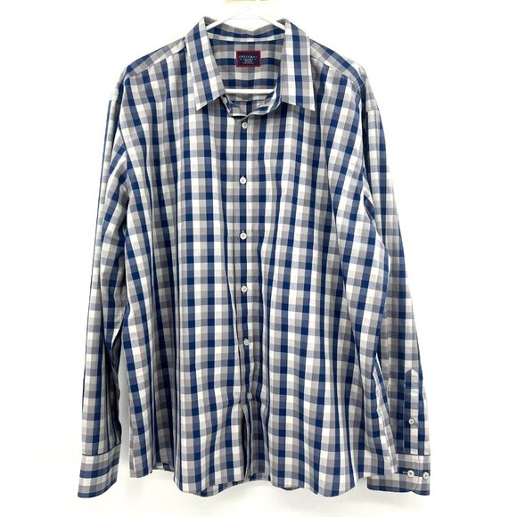 UNTUCKit Other - UnTuckIt 100% Cotton Blue Gray Plaid Button Long Sleeve Men's XXXL